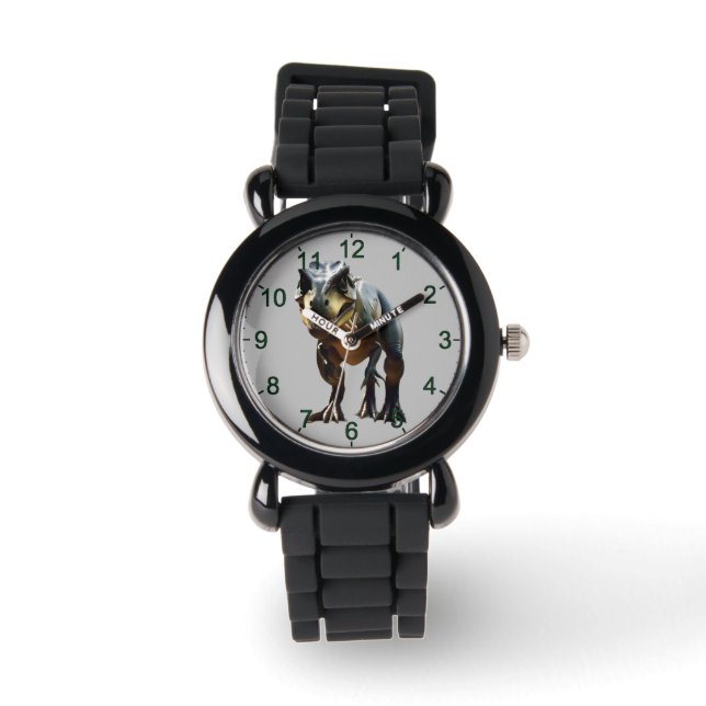 **"Angstaanjagende grijns: de grijnzende T-Rex"** Horloge (Voorkant)