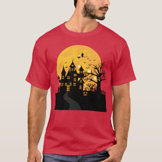 Angstaanjagende Halloween huis vrienden T-shirt