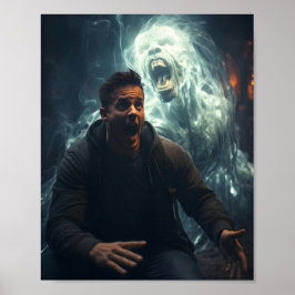 Angstaanjagende Halloween-Mannen schreeuwen tegen  Poster
