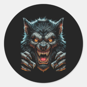 Angstaanjagende Halloween Party Kostuum Angry Weer Ronde Sticker