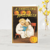 Angstaanjagende Halloween Verhalen Kaart (Gele Bloem)