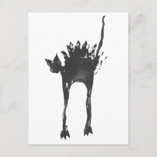 angstaanjagende kat briefkaart