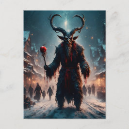 Angstaanjagende Krampus Christmas Horror Briefkaart