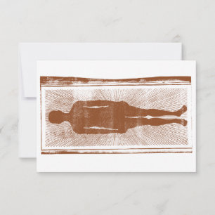 Angstaanjagende mannen, abstracte surrealistische bedankkaart