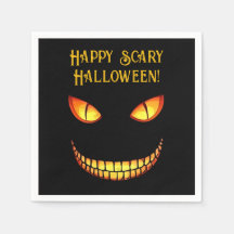 Angstaanjagende ogen en gekke glimlach Halloween