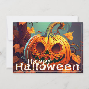 Angstaanjagende Oranje pompoen met gezicht, Hallow