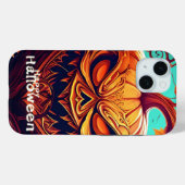 Angstaanjagende Oranje pompoen met gezicht, Hallow Case-Mate iPhone Case (Achterkant (horizontaal))
