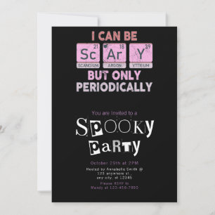 Angstaanjagende periodiek minimalistische Hallowee Kaart