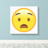 Angstig gezicht - Emoji Canvas Afdruk (Insitu (Houten vloer))