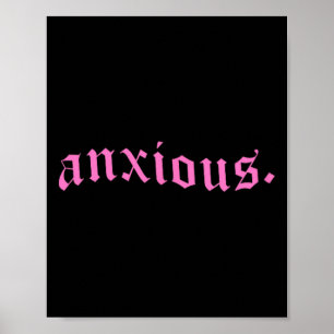 Angstig Pastel Goth Pink Mentale Gezondheid Cadeau Poster