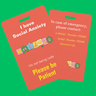 Angstige Angst onzichtbare handicap koord ID Badge