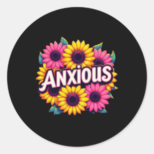 Angstige Zonnebloem Tekst Sticker