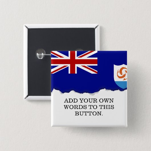 Anguila Flag Vierkante Button 5,1 Cm (Voorkant /achterkant)