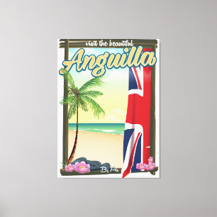 Anguilla Brits Territorium reisposter Canvas Afdruk