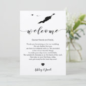 Anguilla bruiloft welkomstbrief en reisschema Kaar Programma (Staand voorkant)