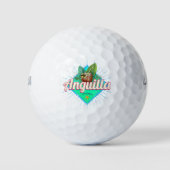 Anguilla Caraïben Retro Vakantie  Eiland Golfballen (Voorkant)
