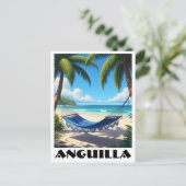 Anguilla Caribbean Beach Hangmat Briefkaart (Staand voorkant)