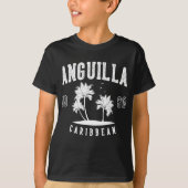 Anguilla Caribbean Palm Tree 1980 Kids T-shirt (Voorkant)