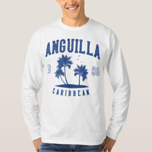 Anguilla Caribische Palmboom 1980 T-shirt