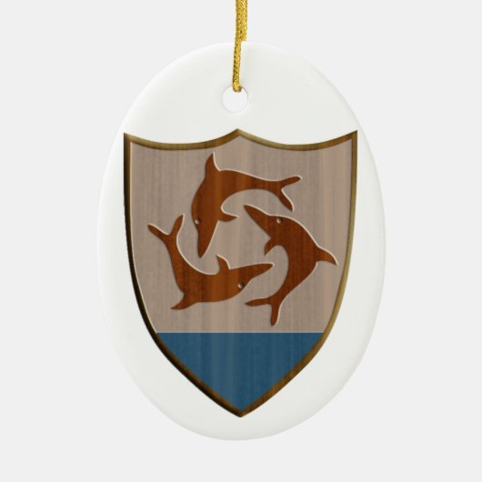 Anguilla Crest Keramisch Ornament (Voorkant)
