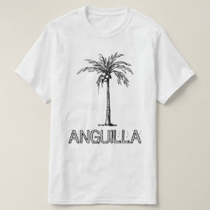 Anguilla kokokosnoot zwart-wit ontwerp t-shirt