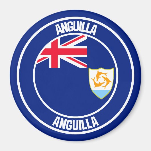 Anguilla Round Emblem Magneet (Voorkant)