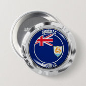 Anguilla Round Emblem Ronde Button 7,6 Cm (Voorkant /achterkant)