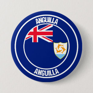 Anguilla Round Emblem Ronde Button 7,6 Cm