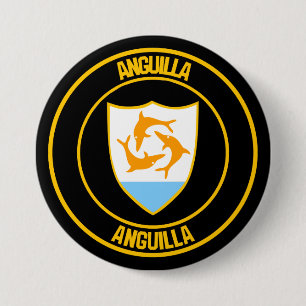 Anguilla Round Emblem Ronde Button 7,6 Cm