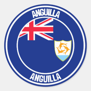 Anguilla Round Emblem Ronde Sticker