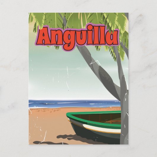 Anguilla vintage-poster. briefkaart (Voorkant)