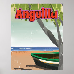 Anguilla vintage reisposter. poster
