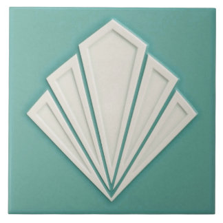 Angular Fan Style Art Deco Ceramic Tegeltje