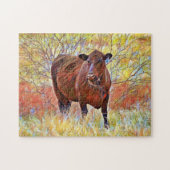 Angus Koe Art Boerderij Kleurig puzzel (Horizontaal)