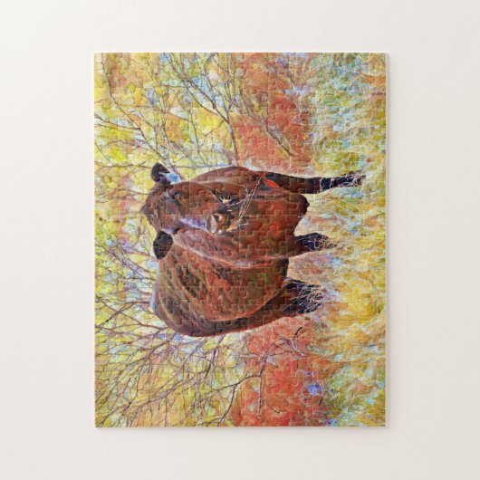 Angus Koe Art Boerderij Kleurig puzzel (Verticaal)