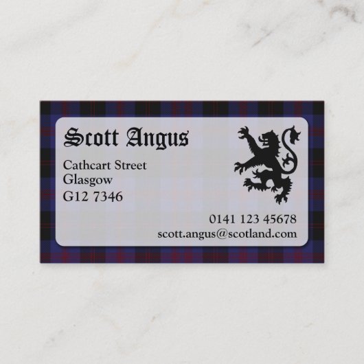 Angus Tartan Carte de visite (Devant)