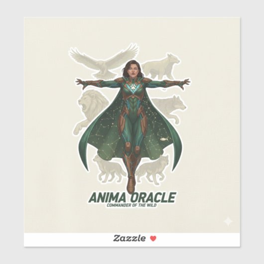 “Anima Oracle Warrior | Mystic Protector Fantasy Sticker (Vel)