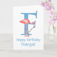Animal ABC F est pour la carte d'anniversaire flam
