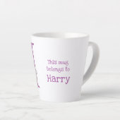 Animal ABC H est pour hippo latte mug (Angle droit)