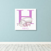 Animal ABC H est pour l'impression de toile hippiq (Insitu (Plancher de Bois))