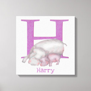 Animal ABC H est pour l'impression de toile hippiq