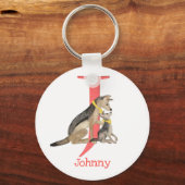 Animal ABC J is voor jackal key ring Sleutelhanger (Voorkant)