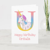 Animal ABC U est pour la carte d'anniversaire de l (Devant)