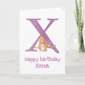 Animal ABC X est pour la carte d'anniversaire xeru (Devant)
