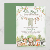 Animal Adventure clothesline baby shower Kaart (Voorkant / Achterkant)