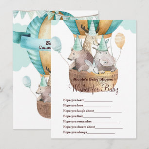 Animal Adventure Wishes voor Baby shower Game Kaart