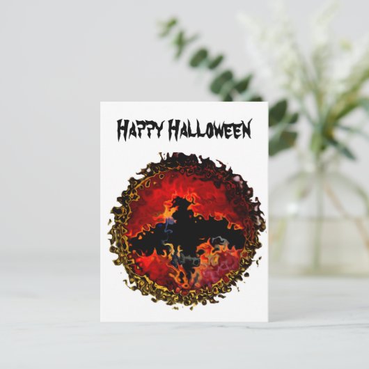 Animal Art Spooky Bat Briefkaart (Staand voorkant)