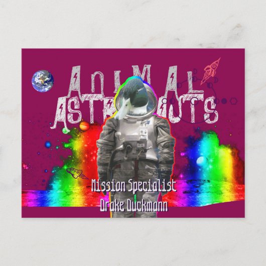 Animal Astronauts Duck Briefkaart (Voorkant)
