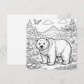Animal Bear Black White Coloring Page (Voorkant / Achterkant)
