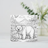 Animal Bear Black White Coloring Page (Staand voorkant)